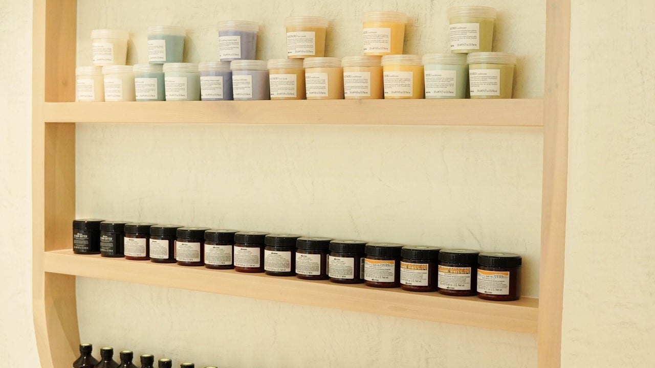 Product shelves at Couture Studio
