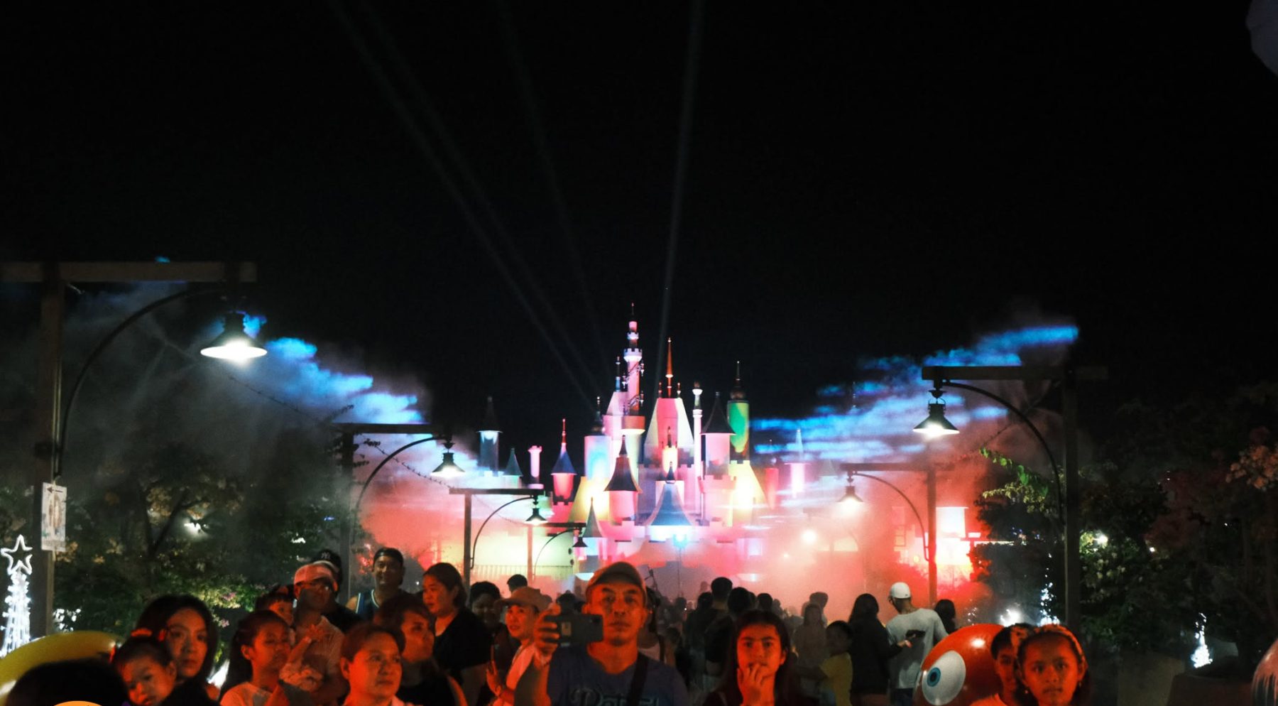 Castle light show night