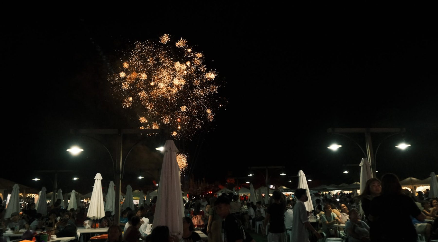 Fireworks over the plaza