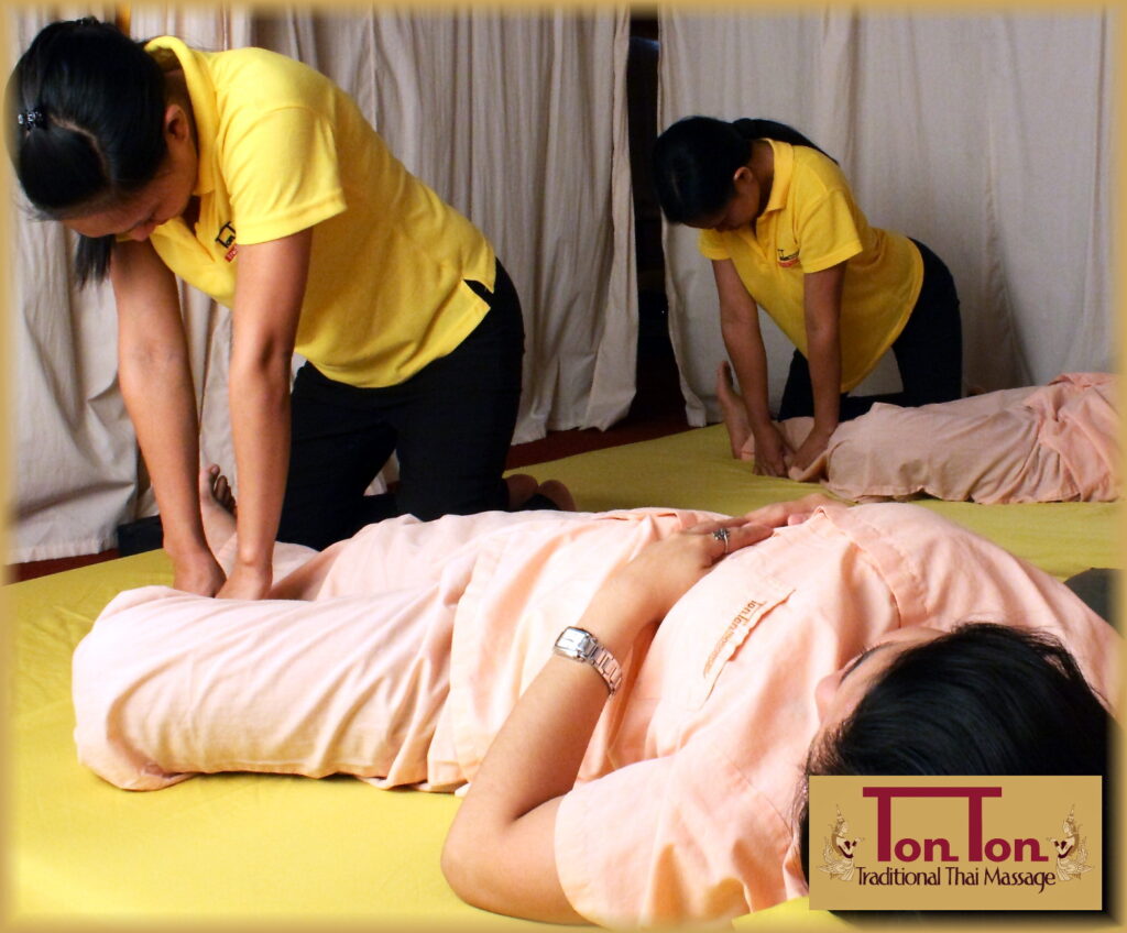 TonTon therapists giving traditional Thai massage