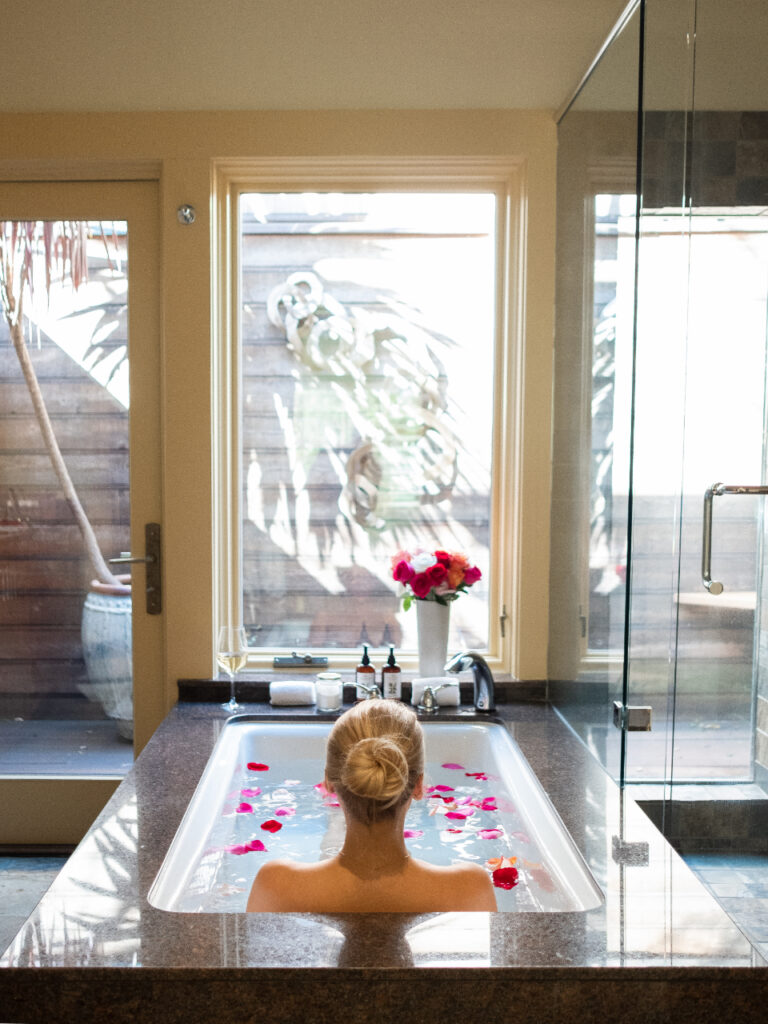 Welcoming entry with flowers