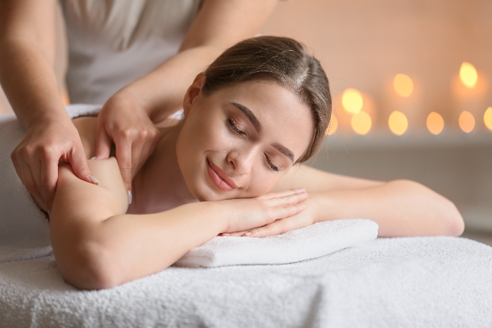Guest relaxing during a massage