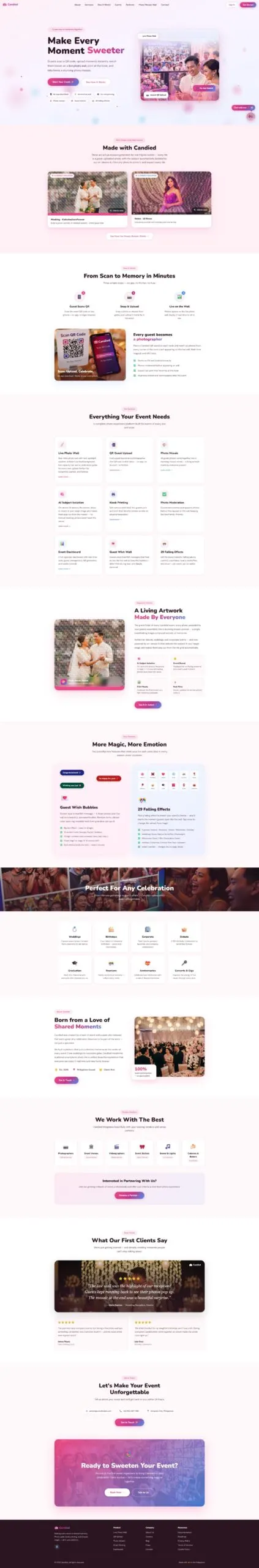 Candied Events website