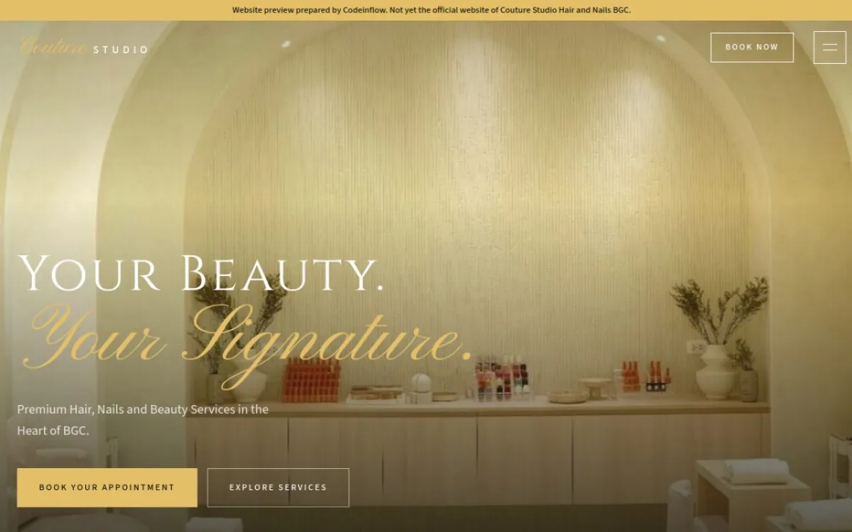 Couture Studio website concept