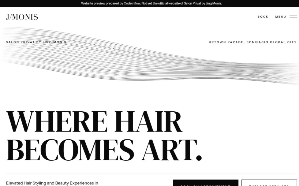 Salon Privat website concept