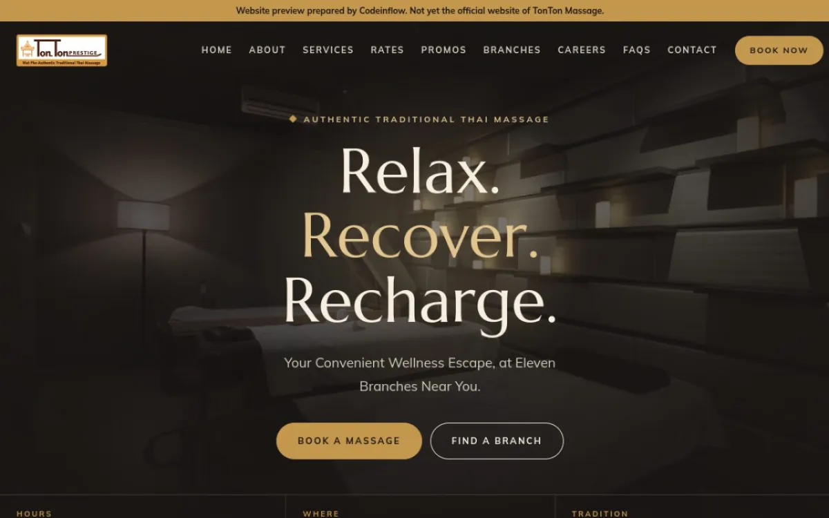 TonTon Massage website concept